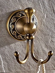 cheap -Robe Hook New Design Antique Brass Wall Mounted for Bathroom Double Hooks 1pc