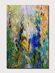 cheap -Oil Painting Hand Painted Vertical Panoramic Abstract Landscape Comtemporary Modern Stretched Canvas / Rolled Canvas