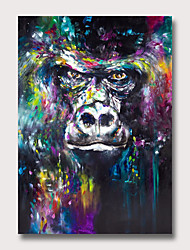cheap -Oil Painting Hand Painted Vertical Abstract Animals Modern Rolled Canvas (No Frame)