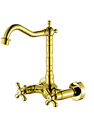 cheap -Bathroom Sink Faucet / Faucet Set - Widespread Antique Copper / Gold / Rose Gold Other Two Handles Two HolesBath Taps