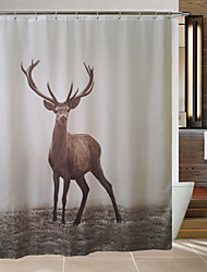 cheap -Bathroom Shower Curtain with Hooks Modern Polyester Waterproof Deer Pattern Bathtub Curtain 1pc 70 Inch