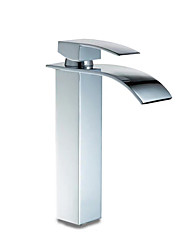 cheap -Bathroom Sink Faucet - Waterfall Chrome Centerset Single Handle One HoleBath Taps / Brass