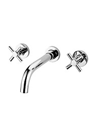 cheap -Bathroom Sink Faucet - Widespread Chrome Widespread Two Handles Three HolesBath Taps