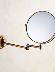 cheap -Bathroom Cosmetic Mirror Rotatable Glass Material New Design Wall Mounted Golden 1pc