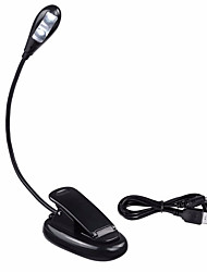 cheap -LED Clip On Book Reading Bed Light Lamp Rechargeable Portable Reading 1W Flexible 360° USB AAA Batteries for Computer
