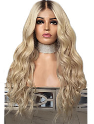 cheap -Synthetic Lace Front Wig Wavy Middle Part Lace Front Wig Long Black / Gold Synthetic Hair 18-26 inch Women&#039;s Adjustable Heat Resistant Party Blonde Ombre