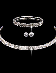 cheap -1 set Necklace Earrings For Women&#039;s Wedding Evening Party Prom Rhinestone Alloy Tennis Chain / Bracelet