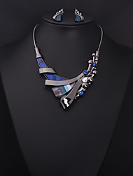 cheap -Women&#039;s Blue Gemstone Bridal Jewelry Sets Geometrical Love Artistic Elegant Classic Earrings Jewelry Royal Blue For Party Wedding 1 set