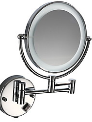 cheap -Folding Makeup Mirror Double-sided Magnifying Bathroom Telescopic Cosmetic Mirror Glass Material Silvery 1pc