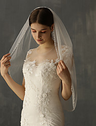 cheap -One-tier Stylish Wedding Veil Elbow Veils with Fringe Tulle / Angel cut / Waterfall