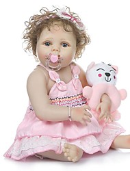 cheap -NPKCOLLECTION 24 inch Reborn Doll Baby Baby Girl lifelike Gift Artificial Implantation Blue Eyes Full Body Silicone Silica Gel Vinyl with Clothes and Accessories for Girls&#039; Birthday and Festival Gifts