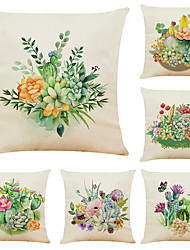 cheap -Set of 6 Cactus Succulents Square Decorative Throw Pillow Cases Sofa Cushion Covers 18x18