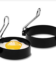 cheap -Egg Rings Nonstick Stainless Steel Handle Round Egg Rings Shaper Pancakes Molds Ring Round Egg Fried Molds Kitchen Tools Egg Cooker 1pc