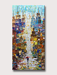 cheap -Oil Painting 100% Handmade Hand Painted Wall Art On Canvas City Street Colorful Abstract Landscape Modern Home Decoration Decor Rolled Canvas No Frame Unstretched