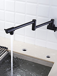 cheap -Modern Style Wall Mounted Kitchen Faucet,Black Single Handle One Hole Multi-Ply Pot Filler Foldable Contemporary Kitchen Taps