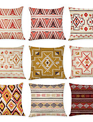 cheap -Set of 9 Pillow Cover Abstract Geometic Rustic Leisure Throw Pillow Faux Linen
