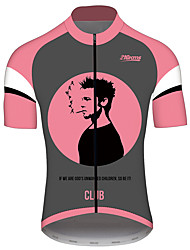cheap -21Grams® Funny Fight Club Movie Men&#039;s Short Sleeve Cycling Jersey - Pink Bike Jersey Top Breathable Quick Dry Reflective Strips Sports Summer 100% Polyester Mountain Bike MTB Road Bike Cycling