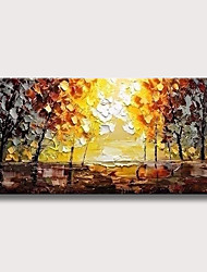 cheap -Oil Painting Handmade Hand Painted Wall Art Tree Path Abstract Landscape Home Decoration Décor Rolled Canvas No Frame Unstretched