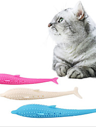 cheap -Chew Toy Catnip Teeth Cleaning Toy Toothbrushes Cat 1pc Fish Silica Gel Gift Pet Toy Pet Play