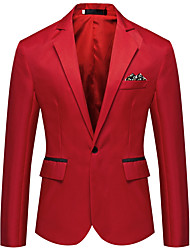 cheap -Men&#039;s Blazer Notch Lapel Collar Regular Fit Blushing Pink Gray Royal Blue