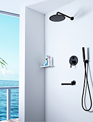 cheap -Shower Faucet Set - Rainfall Contemporary N / A Wall Mounted Ceramic Valve Bath Shower Mixer Taps / Brass