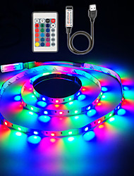 cheap -1M LED Light Strips Flexible Tiktok Lights USB Powered 5V SMD 60 X 2835 8mm Color with 24 Keys IR Remote Control for TV Background Lighting PC Notebook Home Decoration