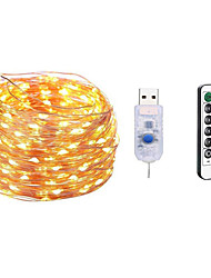 cheap -10m Light Sets String Lights 100 LEDs 1 13Keys Remote Controller 1pc Warm White White Multi Color Waterproof USB Party 5 V USB Powered