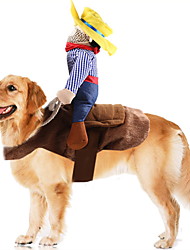 cheap -Cowboy Rider Dog Costume - Halloween Dog Costumes for Small Dogs or Cats, Dogs Clothes Knight Style with Doll and Hat for Halloween Day Pet Costume