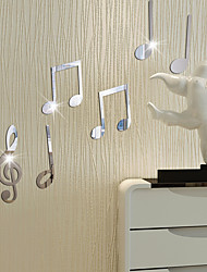 cheap -Musical Notes/ Characters  Wall Stickers Mirror Wall Stickers Decorative Wall Stickers, Acrylic Home Decoration Wall Decal Wall Decoration 6pcs 53*30cm