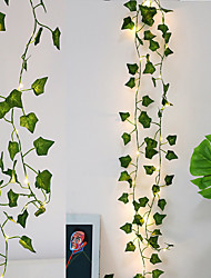 cheap -2M 20LED Artificial Ivy Garland Fake Plants LED Fairy String Light Hanging Leaf for Home Wedding Party Decor Hanging Garden Yard (without battery)