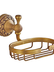 cheap -Soap Dishes Holders Antique Brass Bathroom Hollow Soap Shelf Carved Wall Mounted 1pc