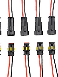 cheap -E-TING 5 Kit 2 Pin Way Car Waterproof Electrical Connector Plug with Wire AWG Marine