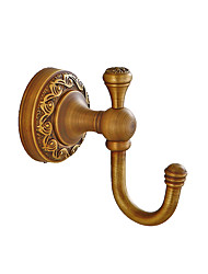 cheap -Robe Hook Carved Antique Brass for Bathroom Wall Mounted Electroplated Hook 1PC