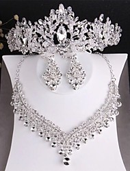 cheap -Women&#039;s Clear Crystal Bridal Jewelry Sets Classic Crown Luxury Fashion Earrings Jewelry Silver For Party Wedding Engagement 1 set