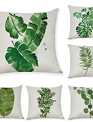 cheap -Set of 6 Pillow Cover, Leaf Graphic Prints Leisure Fashion Faux Linen Throw Pillow Home Sofa Decorative