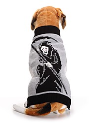 cheap -Dog Halloween Costumes Sweater Puppy Clothes Angel &amp; Devil Casual / Daily Halloween Winter Dog Clothes Puppy Clothes Dog Outfits Gray Costume for Girl and Boy Dog Acrylic Fibers XXS XS S M L XL