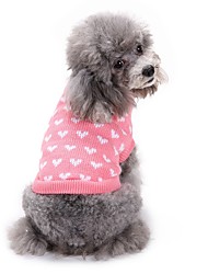 cheap -Dog Sweater Puppy Clothes Love Sweet Style Casual / Daily Winter Dog Clothes Puppy Clothes Dog Outfits Pink Costume for Girl and Boy Dog Acrylic Fibers XS S M L XL XXL