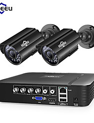 cheap -Hiseeu® HD 4CH 1080N 5in1 AHD DVR Kit CCTV System 2pcs 720P AHD waterproof IR Camera P2P Security Surveillance Set