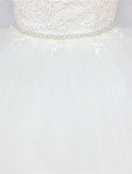 cheap -Satin / Tulle Wedding / Party / Evening Sash With Imitation Pearl / Belt / Appliques Women&#039;s Sashes