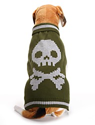 cheap -Dog Halloween Costumes Sweater Puppy Clothes Skull Halloween Winter Dog Clothes Puppy Clothes Dog Outfits Green Costume for Girl and Boy Dog Acrylic Fibers XXS XS S M L XL