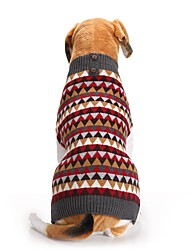 cheap -Dog Sweater Puppy Clothes Christmas Check Christmas Winter Dog Clothes Puppy Clothes Dog Outfits Red Costume for Girl and Boy Dog Acrylic Fibers XXS XS S M L XL