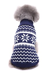cheap -Dog Sweater Puppy Clothes Snowflake Casual / Daily Christmas Winter Dog Clothes Puppy Clothes Dog Outfits Red Blue Costume for Girl and Boy Dog Acrylic Fibers XS S M L XL XXL