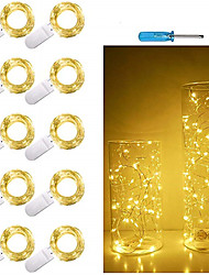 UK Seller//stock 10 LED BRIGHT WHITE CR2032 Battery SW 1m Long String Lights