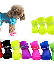 cheap -Dog Dog Boots / Dog Shoes Rain Boots Waterproof Solid Color Cute For Pets Silicone Rubber PVC Black