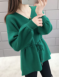 Women's Solid Colored Long Sleeve Pullover Sweater Jumper, V Women's Solid Colored Long Sleeve Pullover Sweater Jumper, V