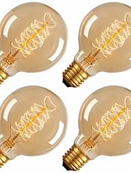 cheap -4pcs 40 W E26 / E27 G80 Warm Yellow 2200 k Incandescent Vintage Edison Light Bulb 220-240 V / 110-130 V