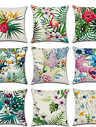 cheap -Set of 9 Pillow Cover Floral Bird Wedding Boho Throw Pillow Faux Linen