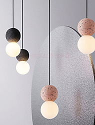 cheap -10 cm Double Ball Pendant Light Modern Glass and Terrazzo Globe Painted Finishes 1 Light Creative LED Hanging Light Nordic Style 220-240V