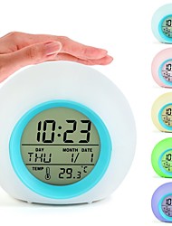 cheap -Color Changing LED Light Digital Alarm Clocks Touch Control Kids Children Wake Up Alarm Clock Thermometer Nature Music Gifts
