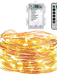 cheap -5m Light Sets String Lights 50 LEDs SMD 0603 1 13Keys Remote Controller 1 set Warm White White Multi Color Christmas New Year&#039;s Waterproof Party Decorative AA Batteries Powered
